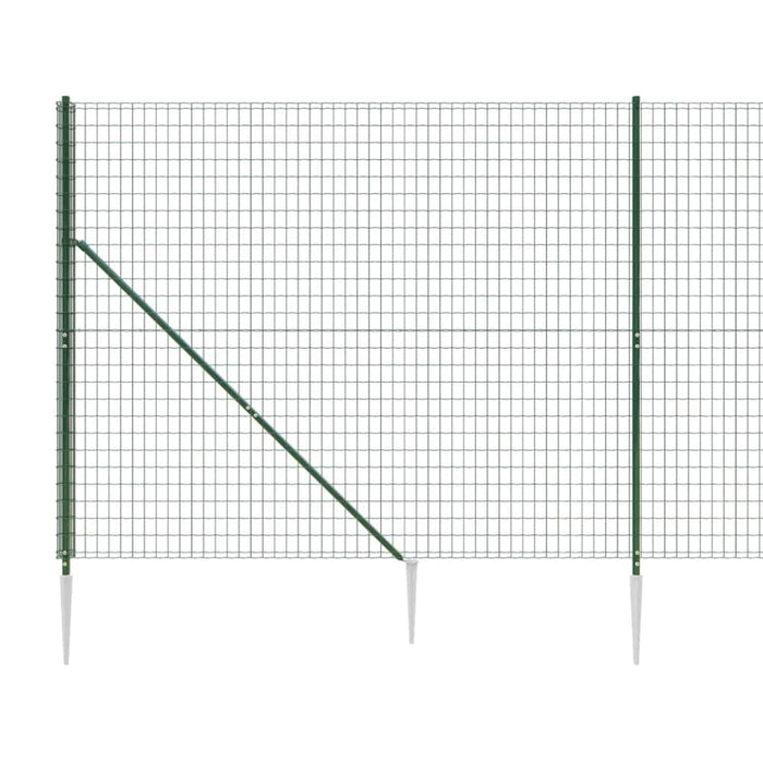 Wire Mesh Fence With Spike Anchors Green 1.6x25 m Opaobn