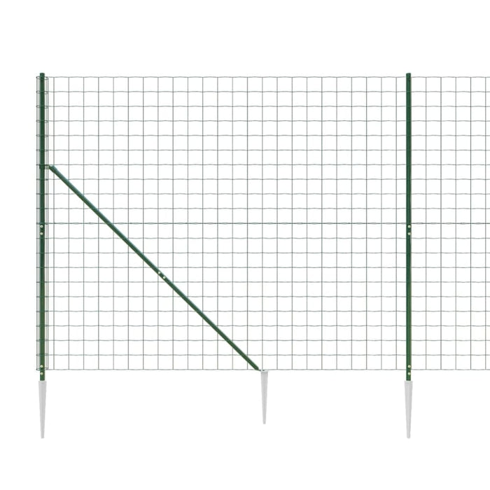 Wire Mesh Fence With Spike Anchors Green 1.8x25 m Opaoao