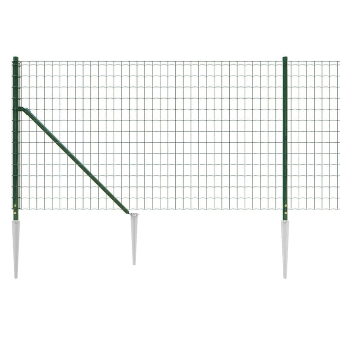 Wire Mesh Fence With Spike Anchors Green 1x25 m Opaobp