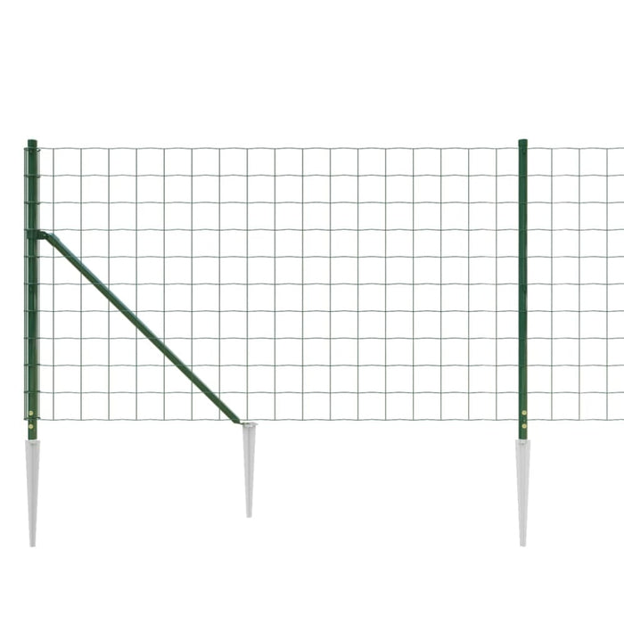 Wire Mesh Fence With Spike Anchors Green 1x25 m Opaoti