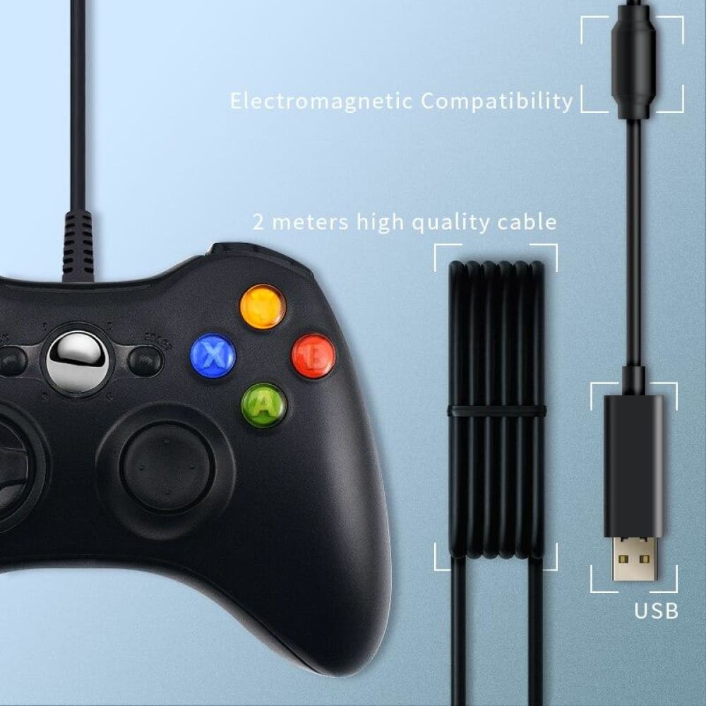 Usb Wired Gamepad Joystick For Xbox 360 Slim Pc Controller