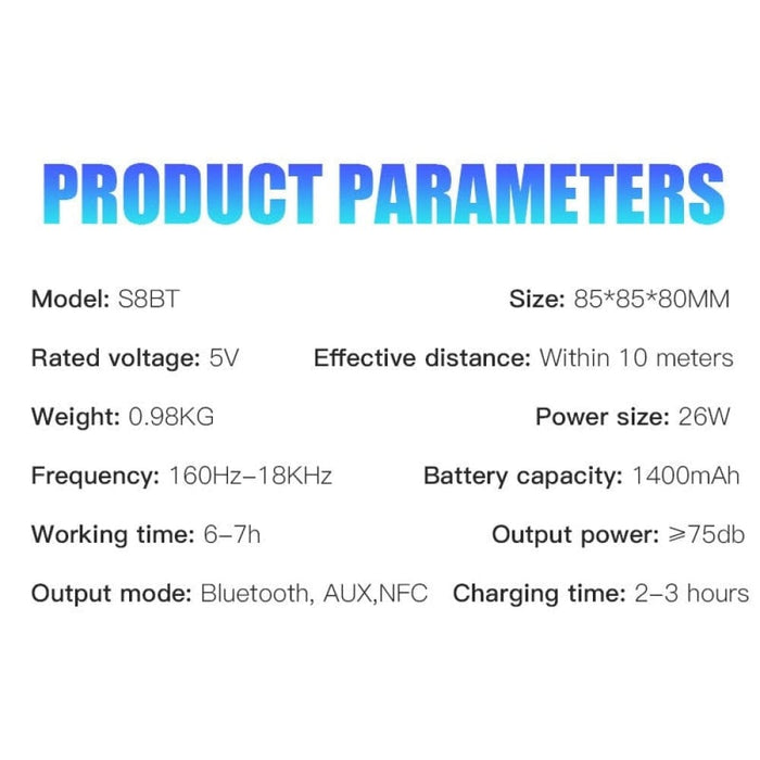 26w Wireless Bluetooth Nfc Bass Audio Vibration Hands Free