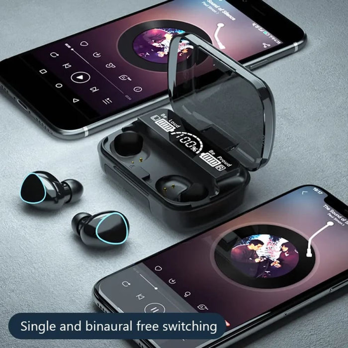 Wireless Bluetooth Headset With Charge Box Noise Cancelling