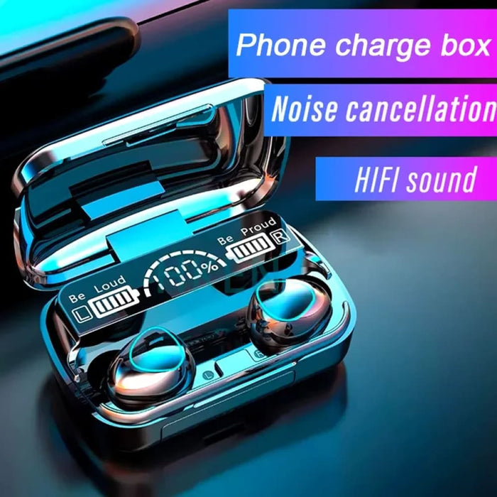 Wireless Bluetooth Headset With Charge Box Noise Cancelling