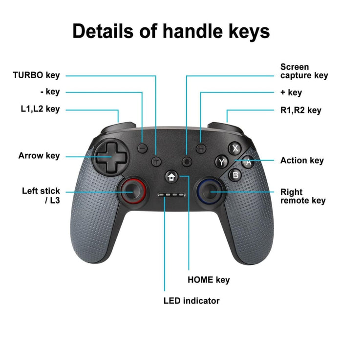 Wireless Gamepad With Dual Motors And Turbo For Switch Pro