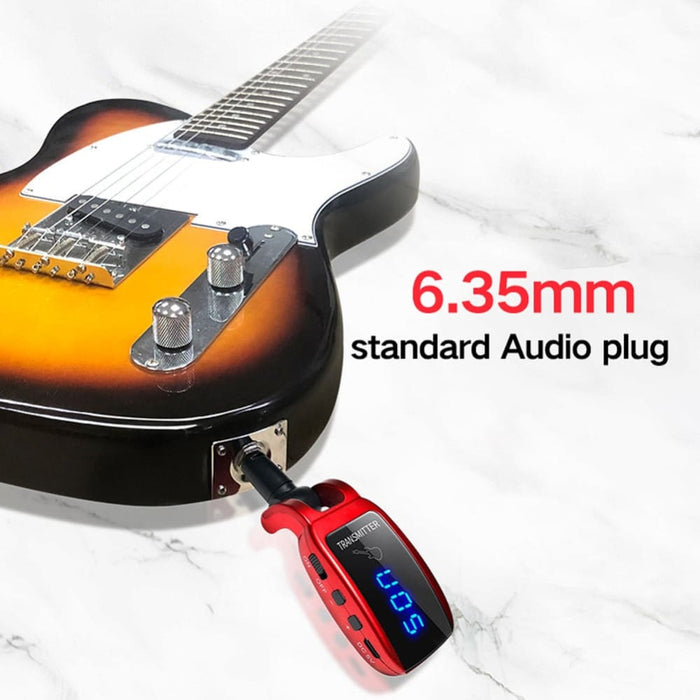 Wireless Guitar System Rechargeable Transmitter Receiver