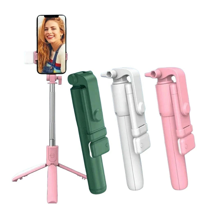 Wireless Selfie Stick Tripod With Beauty Light