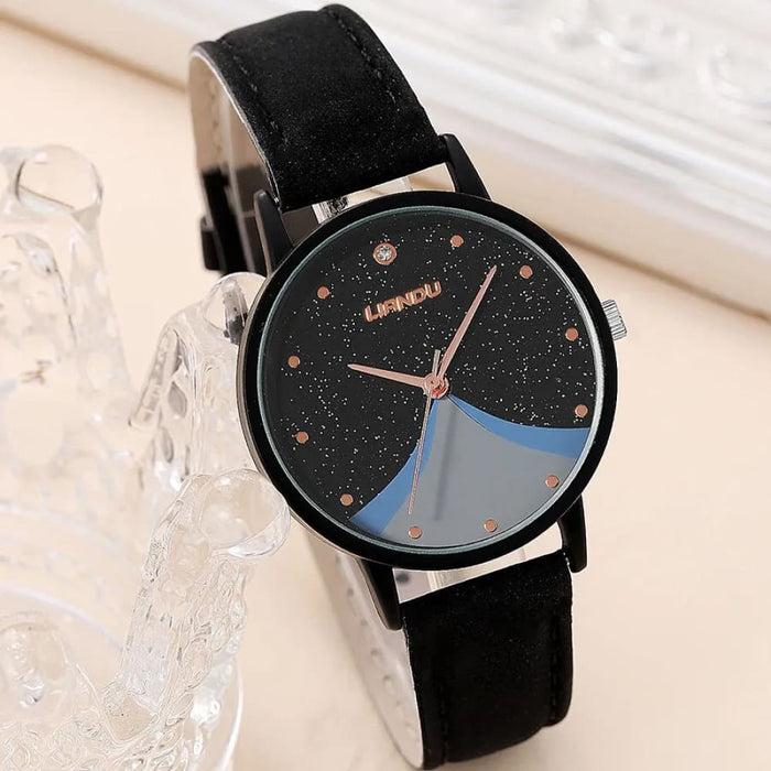 1pc Women Quartz Watch With Qpc Heart Bracelet Fashion