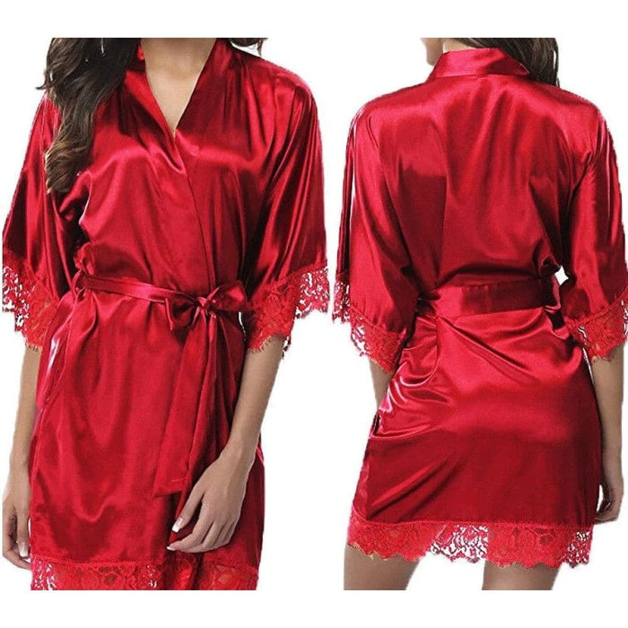 Women Ice Silk Pajamas Robes Sleepwear Nightgowns