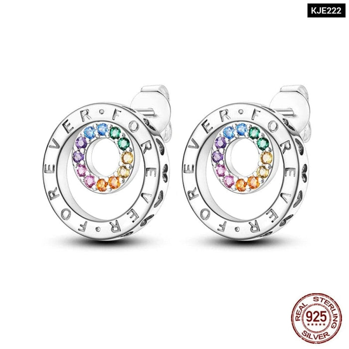 Womens 925 Sterling Silver Colourful Zircon Star Butterfly