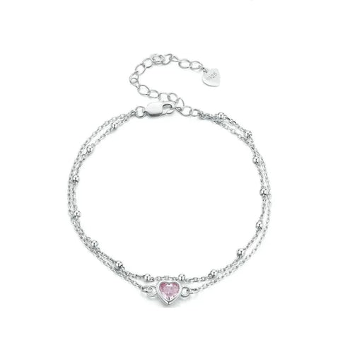 Womens 925 Sterling Silver Double Layer Bracelet Barbie