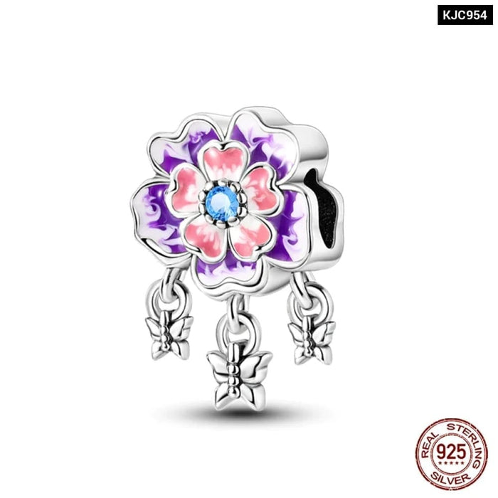 Womens 925 Sterling Silver Exquisite Flower Sunflower