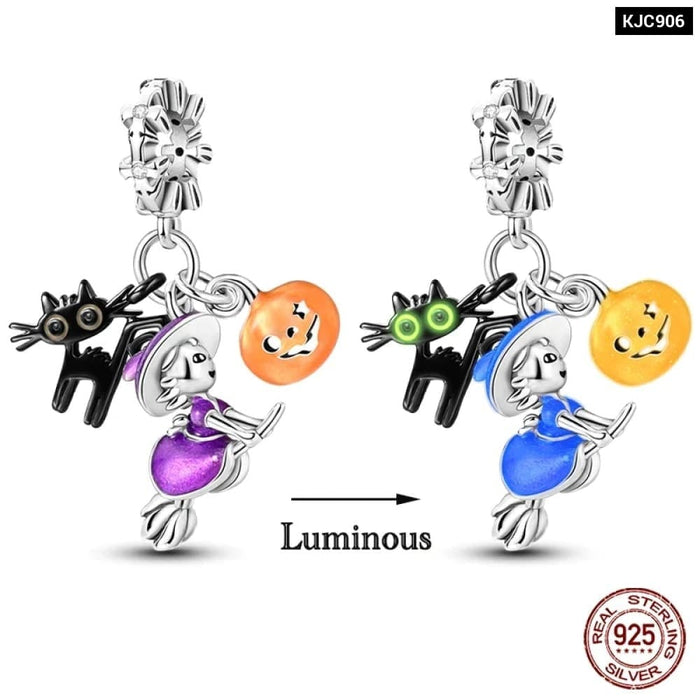 Womens 925 Sterling Silver Halloween Series Luminous