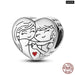 Womens 925 Sterling Silver Heart Shaped Warm Family Charm