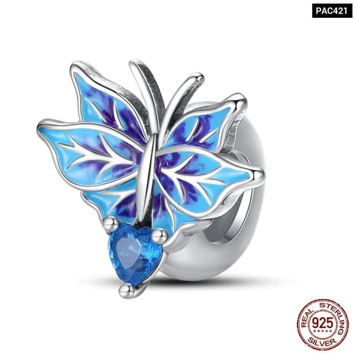 Womens 925 Sterling Silver Luminous Star Flower Butterfly