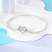 Womens 925 Sterling Silver Snake Chain Heart-shaped Zircon