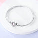 Womens 925 Sterling Silver Snake Chain Heart-shaped Zircon