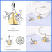 Womens 925 Sterling Silver Star Moon Pyramid Airplane