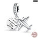 Womens 925 Sterling Silver Travel Aircraft Series Charms