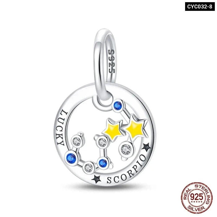 Womens 925 Sterling Silver Twelve Constellations Luminous