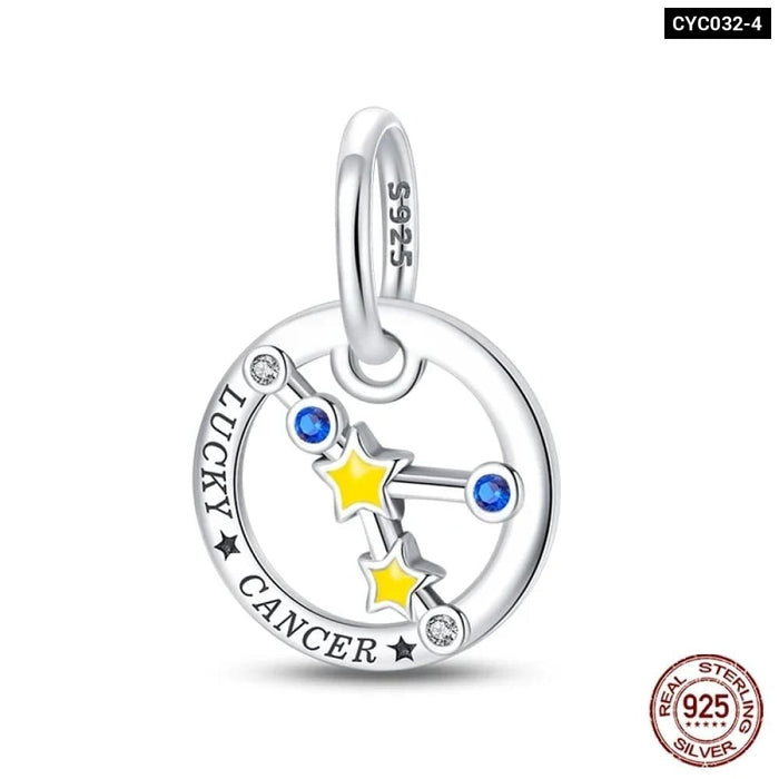 Womens 925 Sterling Silver Twelve Constellations Luminous