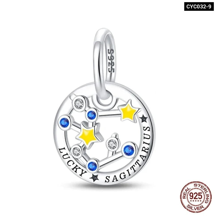 Womens 925 Sterling Silver Twelve Constellations Luminous