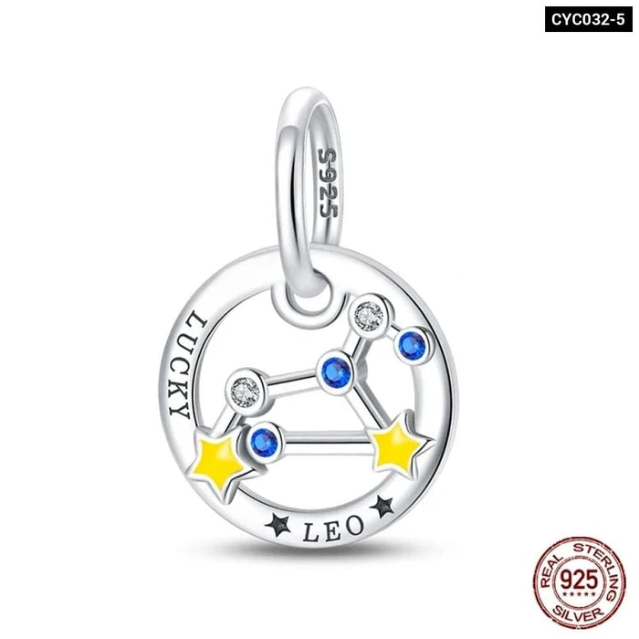 Womens 925 Sterling Silver Twelve Constellations Luminous