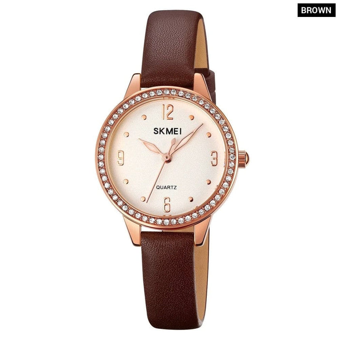 Women’s Pu Band Leather Analog Alloy Small Display Quartz