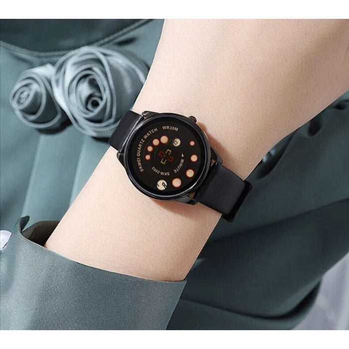 Women’s Pu Band Leather Analog Display Versatile Quartz