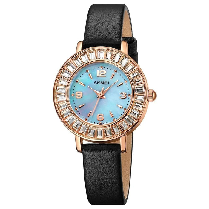 Women’s Pu Band Leather Analog Gradient Display Quartz