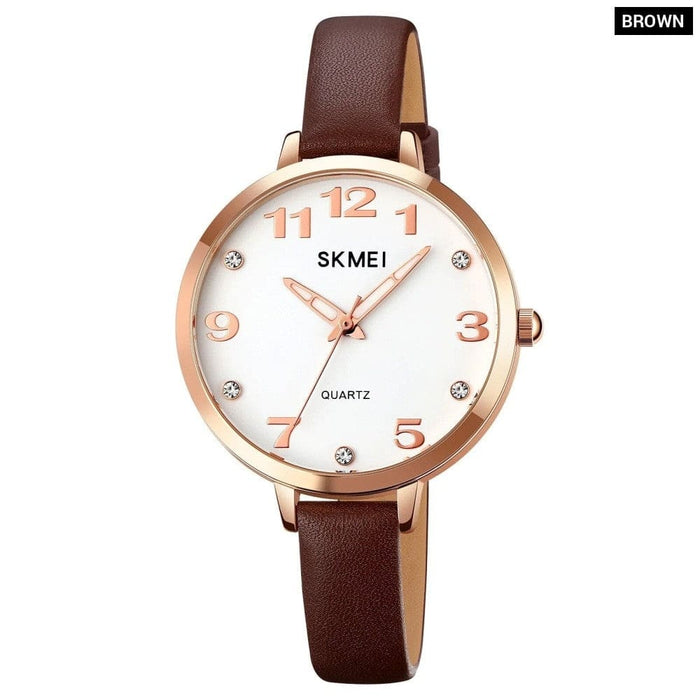 Women’s Pu Band Leather Casual Analog Display Quartz 3atm