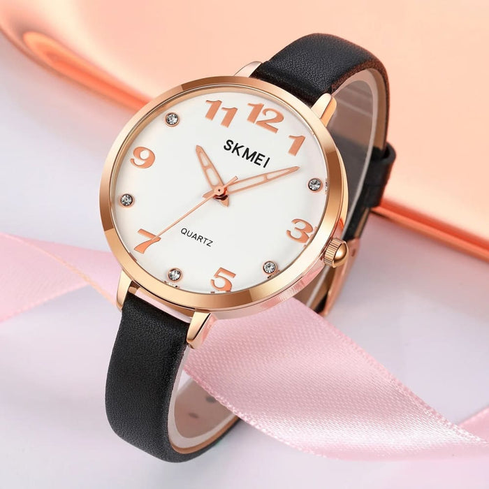 Women’s Pu Band Leather Casual Analog Display Quartz 3atm