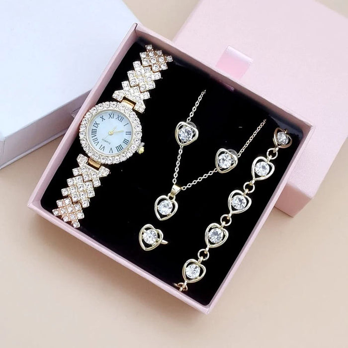 Womens Crystal Ring Necklace Earrings Bracelet Rhinestone