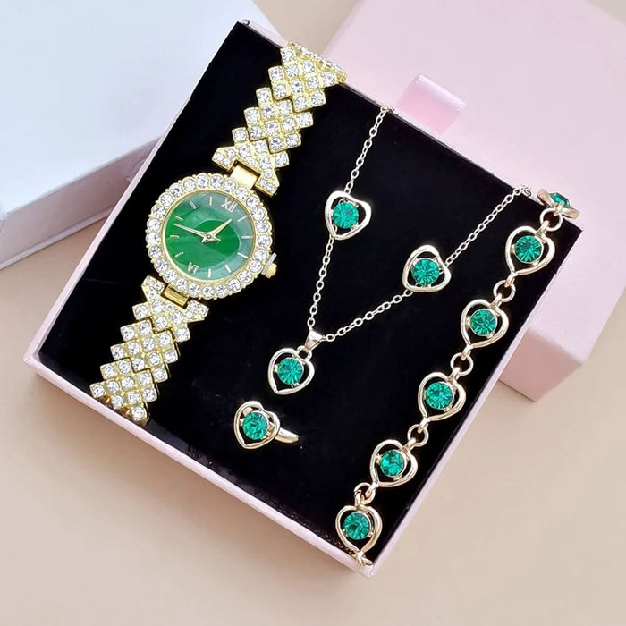 Womens Crystal Ring Necklace Earrings Bracelet Rhinestone