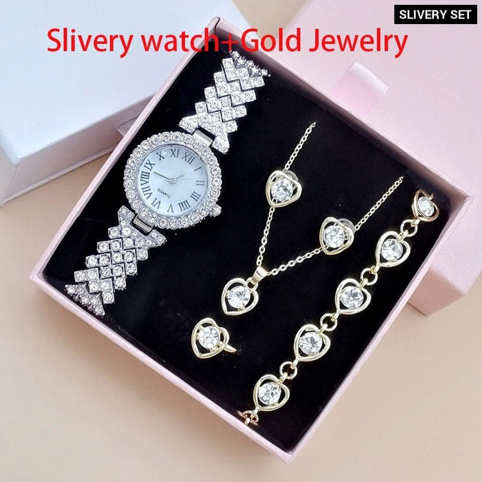 Womens Crystal Ring Necklace Earrings Bracelet Rhinestone