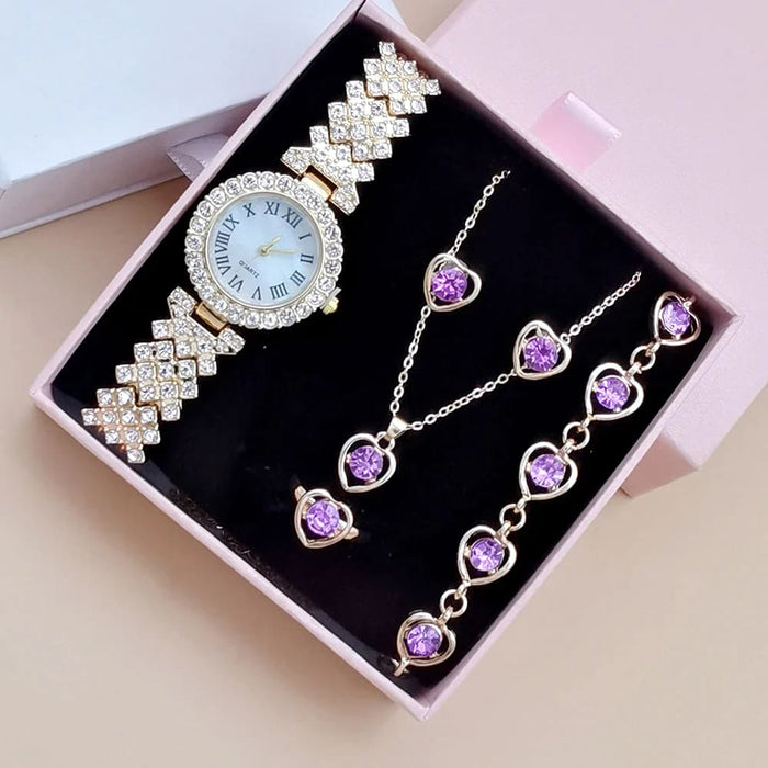 Womens Crystal Ring Necklace Earrings Bracelet Rhinestone