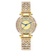 Womens Diamond Quartz Watch Gold Plated Bangles Exquisite