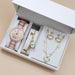 Womens Diamond Quartz Watch Rhinestone Bracelet Necklace