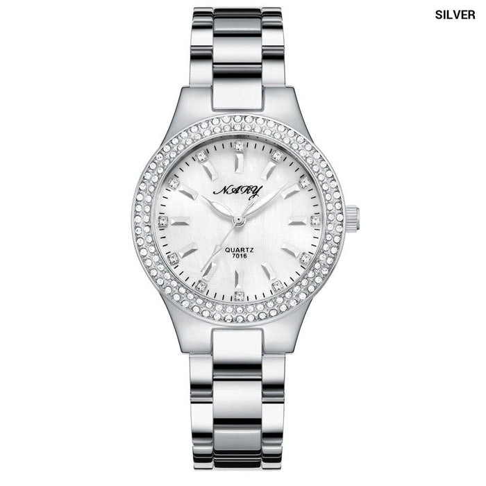 Women’s Elegant Casual Goldn Watch Crystal Diamond Inlaid