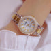 Women’s Elegant Casual Goldn Watch Crystal Diamond Inlaid