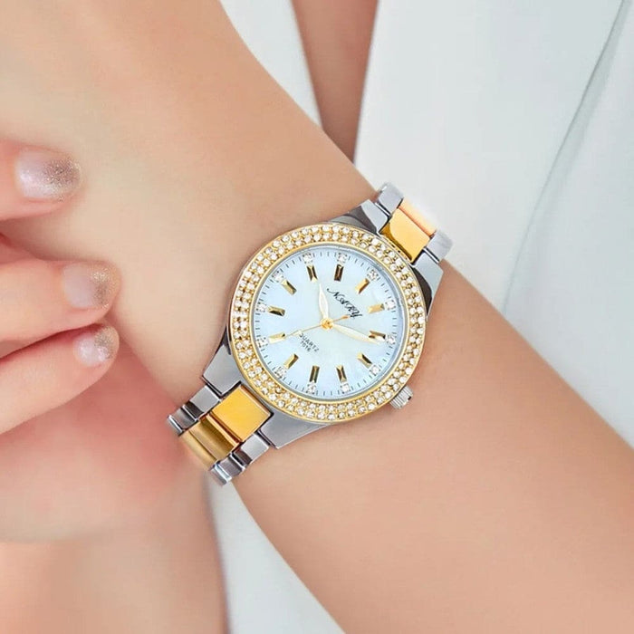 Women’s Elegant Casual Goldn Watch Crystal Diamond Inlaid