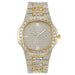 Womens Iced Out Diamond Quartz Watch Rhinestone 4pcs