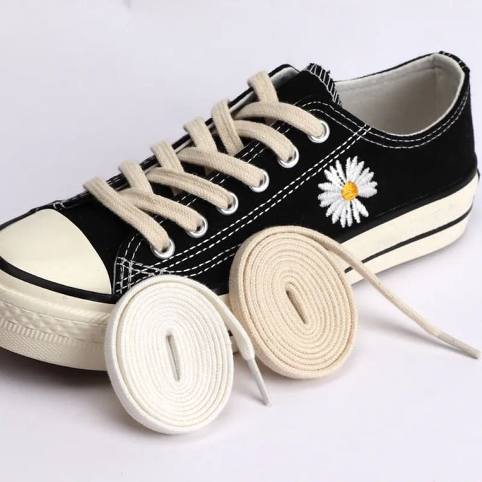 Womens & Mens 1pair Classic Flat Canvas Sports Shoes Laces