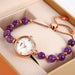 Women’s Natural Stone + copper Analog Display Quartz 3atm