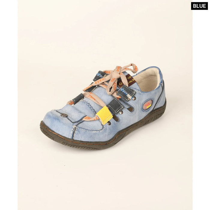 Womens Patchwork Leather Walking Sandal Shoes