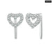 Womens Platinum Gold Plated Heart Stud Earrings | 925