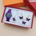 Womens Quartz Wrist Watch Butterfly Jewelry 4pcs Set