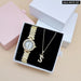 Womens Rhinestone Watch Zirconia Crown Letter Pendant