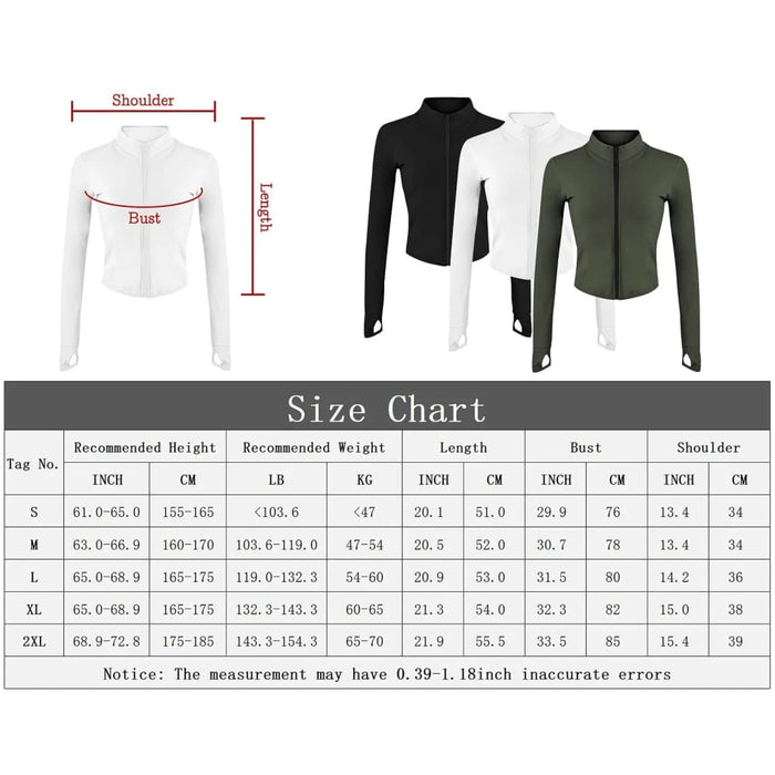 Womens Slim Fit Yoga Jacket With Thumb Holes