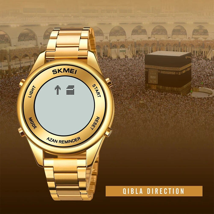 Women’s Stainless Steel Band Muslim Qibla Azan Display